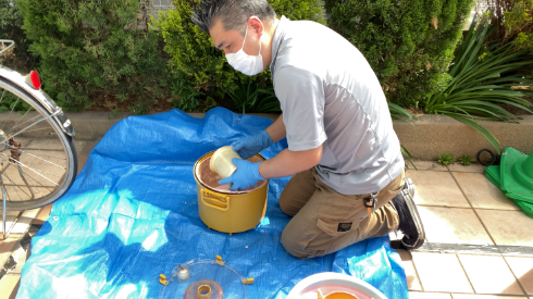 パーツの取り外し・石膏の回収